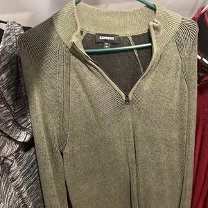 Express Green half zip sweater